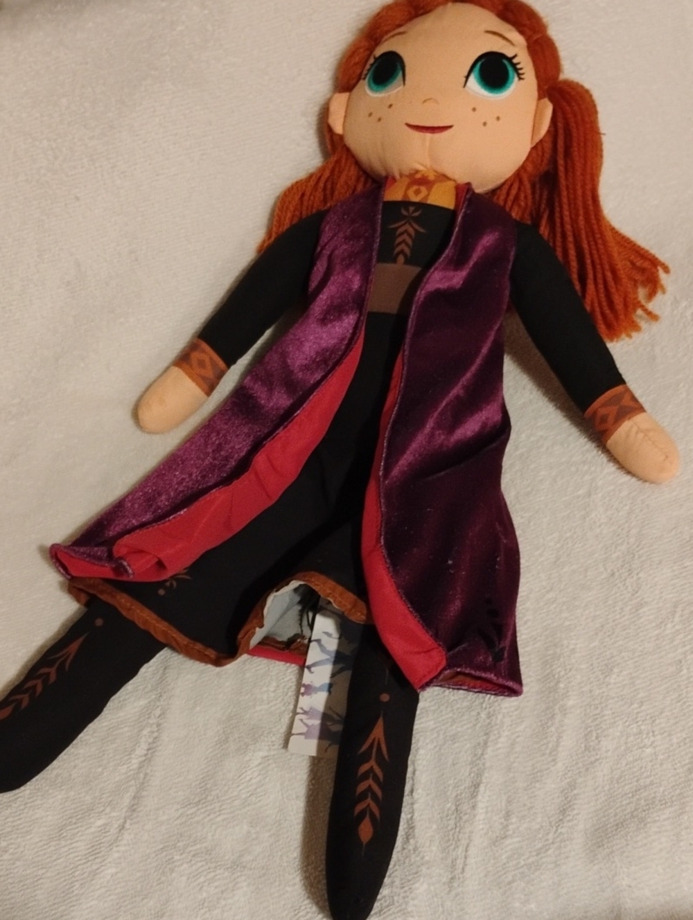 Disney Anna Soft Plush Doll - Purple Outfit, Orange Hair, Teal Eyes